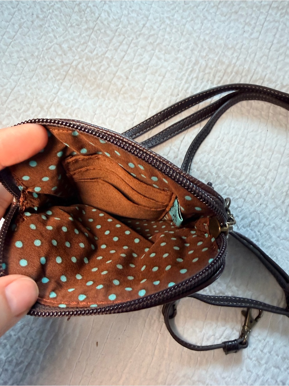 Chala Brown & Tan Leather Crossbody with Colorful German Shepherds Appliqué - Picture 5 of 5